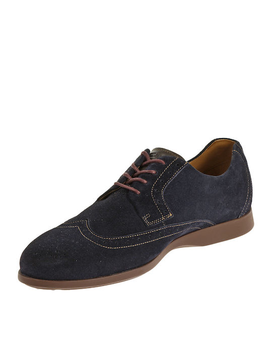 Teague Wing Tip Велурени Мъжки Оксфорди Син