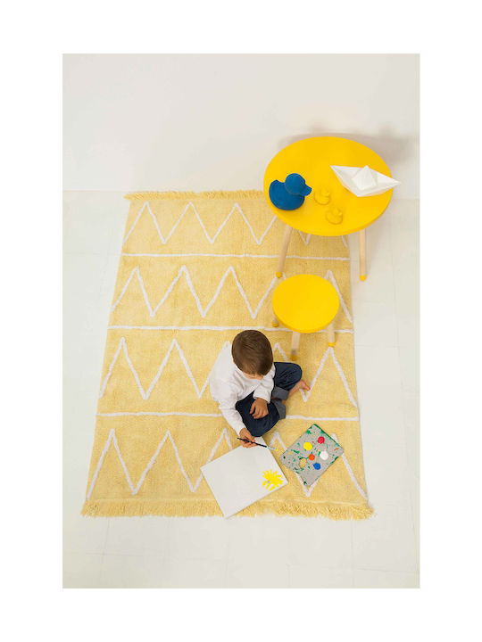 Lorena Canals Hippy Χειροποίητο Παιδικό Χαλί Βαμβακερό Yellow 120x160cm Lorena Canals Hippy Χειροποίητο Παιδικό Χαλί Βαμβακερό Yellow 120x160cm