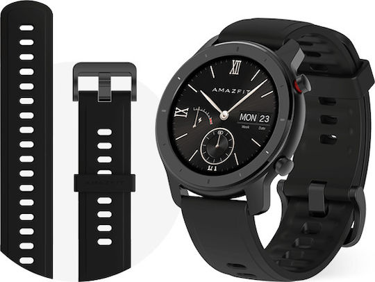 Amazfit GTR Aluminium 42mm Waterproof Smartwatch with Heart Rate Monitor (Starry Black)