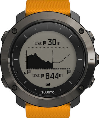 Suunto Traverse Stainless Steel 50mm Waterproof Smartwatch (Amber)