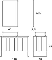Palette 110 Σετ Μπάνιου με Νιπτήρα και Καθρέπτη Καρυδί Zebis - Skroutz.gr