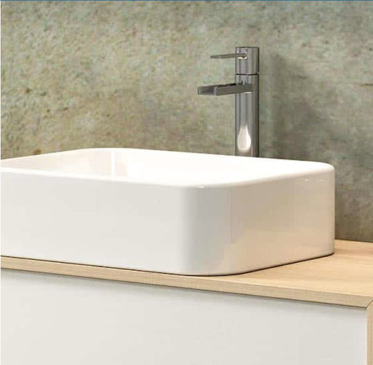 Zebis Palette 105 Πάγκος με Νιπτήρα & Καθρέπτη Μελαμίνη Μ105xΒ45xΥ75cm Λάττε