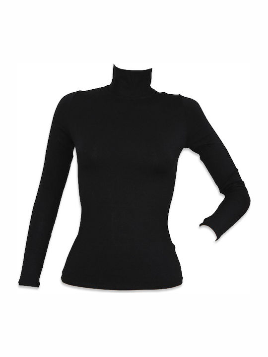 Fimelle Women's Long Sleeve Turtleneck T-Shirt White