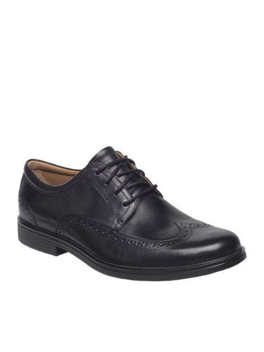 Un Aldric Wing Men's Leather Oxfords Black