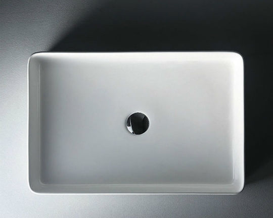 Karag Επικαθήμενος Νιπτήρας Πορσελάνης 60.5x40.5x11cm Λευκός Karag Επικαθήμενος Νιπτήρας Πορσελάνης 60.5x40.5x11cm Λευκός