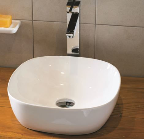 Karag Aufgesetztes Waschbecken Porzellan 37.5x37.5x12cm Weiß