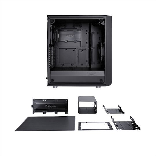 Fractal Design Meshify C Dark Tempered Glass Gaming Midi Tower Computer Case with Side Window Black