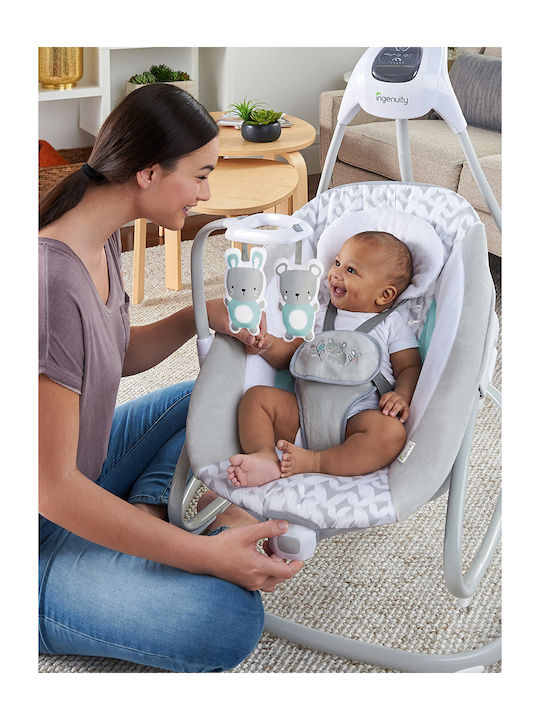 Ingenuity Electric Baby Relax Swing SimpleComfort Cradling Gray for Child up to 9kg