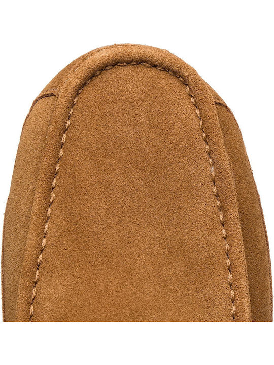 Ascot Κλειστές Χειμερινές Ανδρικές Παντόφλες με Γούνα Chestnut