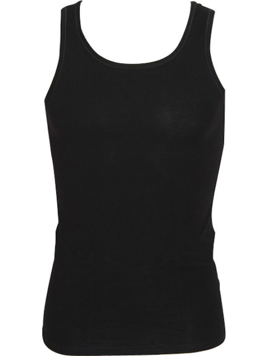 Minerva 90-10636 Men's Sleeveless Undershirt Black