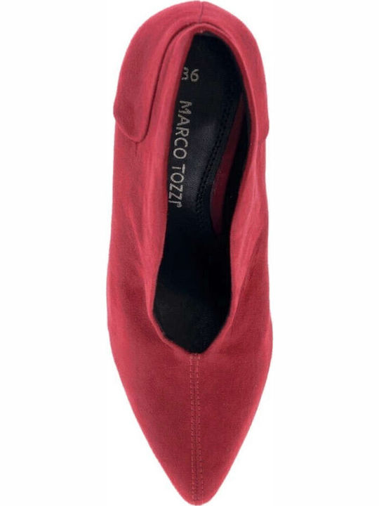 Wildleder Stiefeletten Damen Rot