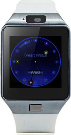DZ09 43mm Smartwatch με SIM (Λευκό)