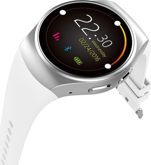 Kingwear KW18 Smartwatch with SIM and Heart Rate Monitor (White)