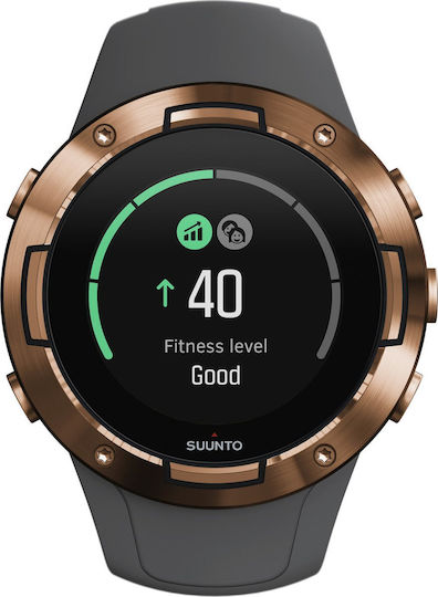 Suunto 5 Edelstahl 46mm Wasserdicht Smartwatch mit Pulsmesser (Graphite Copper)