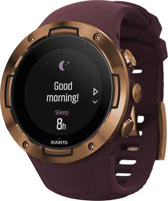 Suunto 5 Stainless Steel 46mm Waterproof Smartwatch with Heart Rate Monitor (Burgundy Copper)
