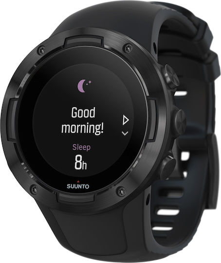 Suunto 5 Stainless Steel 46mm Waterproof Smartwatch with Heart Rate Monitor (All Black)