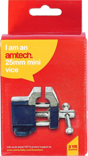 Amtech Fixed Steel Countertop Vise with Maximum Opening 25mm