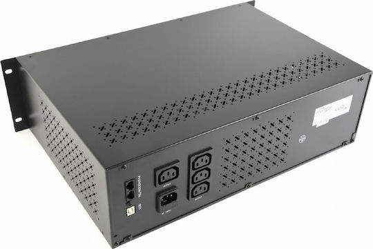 Energenie Стелажно UPS устройство 1500VA (VI) Интерактивна линия 900W с 4 IEC гнезда