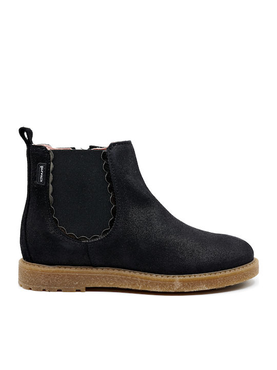 Garvalin Kids Suede Anatomic Chelsea Boots with Zipper Black