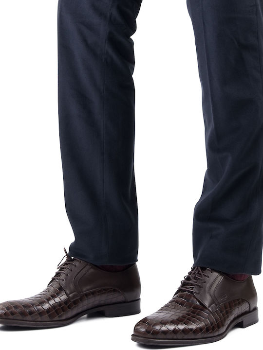 Leder Herrenschuhe Croco Brown
