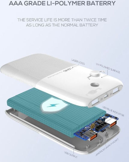 Ldnio PR1009 Power Bank 10000mAh с 2 USB-A порта Бял