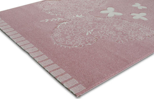 Newplan 1169 Παιδικό Χαλί Πεταλούδες Ροζ 133x190cm Πάχους 12mm