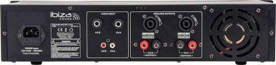 Ibiza Sound AMP300-MKII PA Power Amplifier 2 Channels 240W/4Ω 160W/8Ω with Cooling System Black