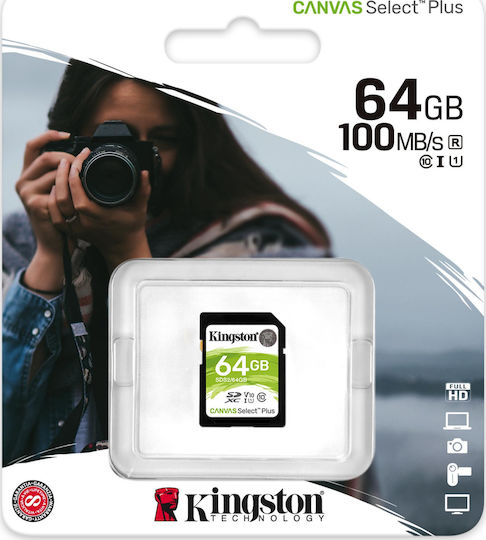Kingston Canvas Select Plus SDXC 64GB U1 V10 UHS-I 100MB/s