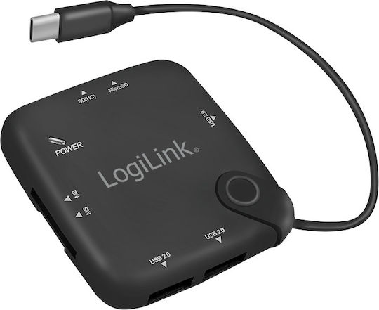LogiLink USB Хъб с 3 Порта USB 2.0 с USB-C Връзка