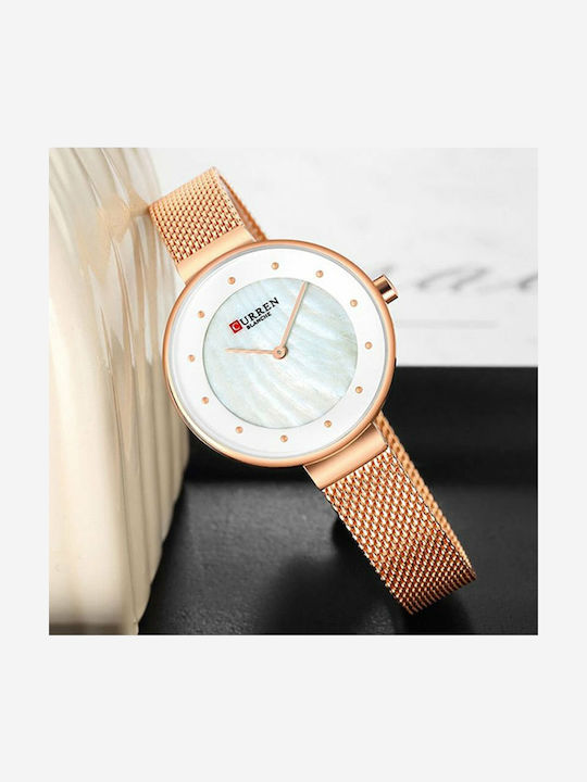 Curren Ceas de Damă cu Rose Gold Brățară Metalică