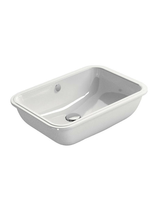 GSI Pura Unterbauwaschbecken Porzellan 55x38x20cm Weiß