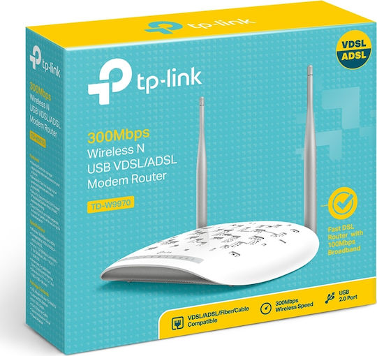 TP-LINK TD-W9970 v3 Ασύρματο VDSL2 Modem Router Wi‑Fi 4 με 4 Θύρες