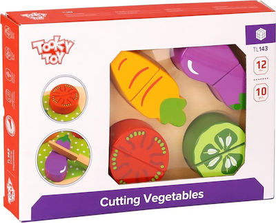 Tooky Toys Joc Fructe & Legume Κόβωντας Λαχανικά din Lemn pentru 2+ Ani