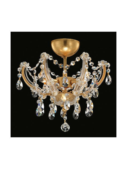 Violam Candelabru Cu Cristale Auriu