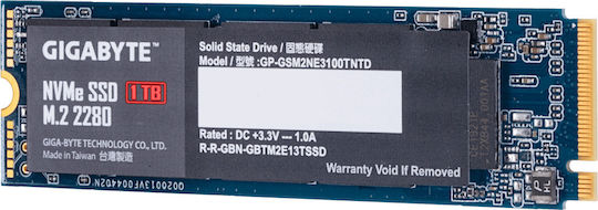 Gigabyte NVMe SSD 1TB τύπου M.2 με σύνδεση PCI Express 3.0 GP-GSM2NE3100TNTD