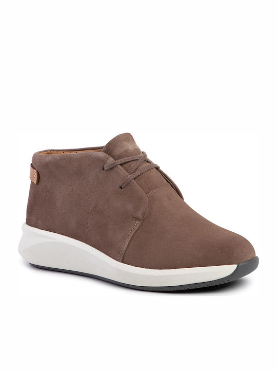 Clarks Un Rio Mid Wildleder Damen Knöchelstiefel Braun