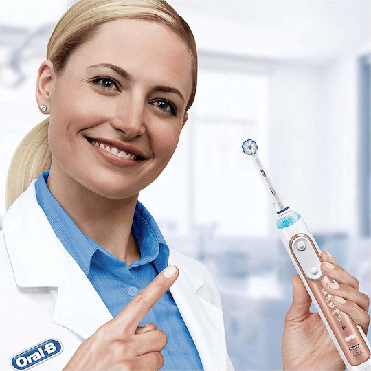 Oral-B Genius X 20000 Luxe Edition Electric Toothbrush with Timer, Pressure Sensor, and Travel Case Rose Gold