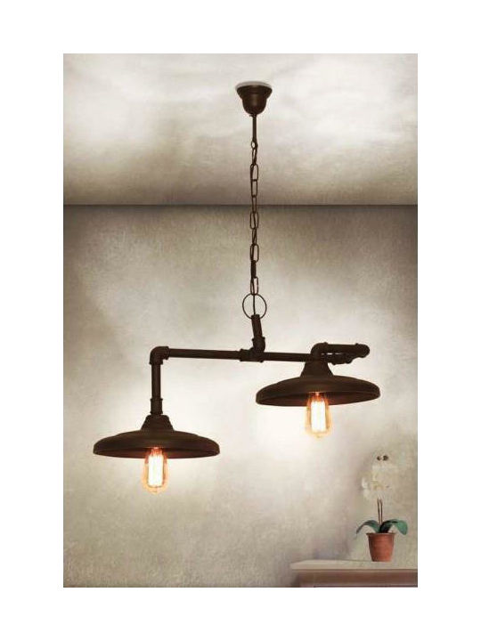 Home Lighting Pipes Pendant Light Suspension Rail for Socket E27 Brown