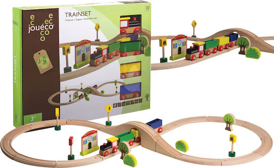 Joueco Set with Train made of Wood for 3++ Years