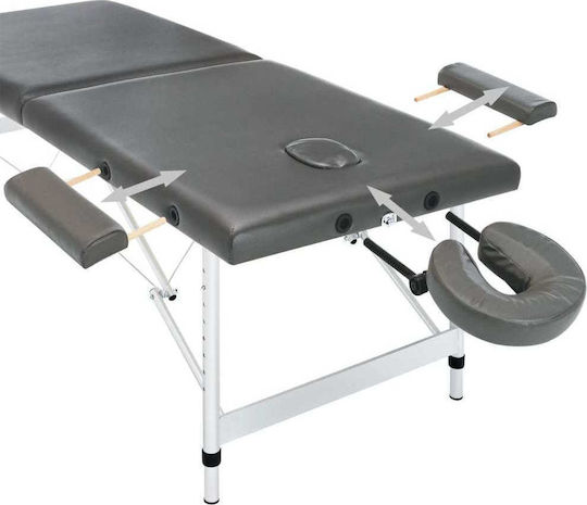 vidaXL Bett Massage und Physiotherapie Schwarz aus Aluminium 191x70cm. 2 Positionen