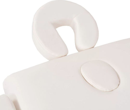 vidaXL Wooden Portable/Folding White Massage and Physiotherapy Bed 193x67cm 3 Positions with Stool
