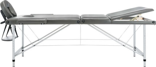 vidaXL Легло Масаж и Физиотерапия Портативно/Сгъваемо Черен от Алуминий 191x70см. 3 позиции