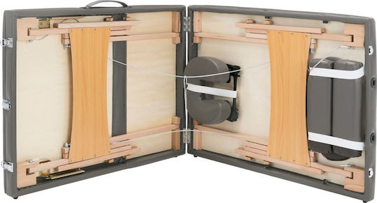 vidaXL Wooden Portable/Folding Gray Massage and Physiotherapy Bed 186x68cm 3 Positions