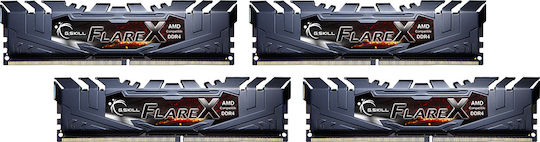 G.Skill Flare X DDR4 32GB RAM with 4x8GB Modules and Speed 3200 for Desktop
