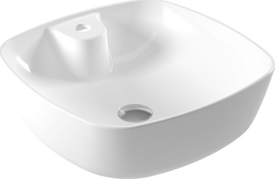 Serel 3016 Επικαθήμενος Νιπτήρας Πορσελάνης 46x46x15.5cm Λευκός