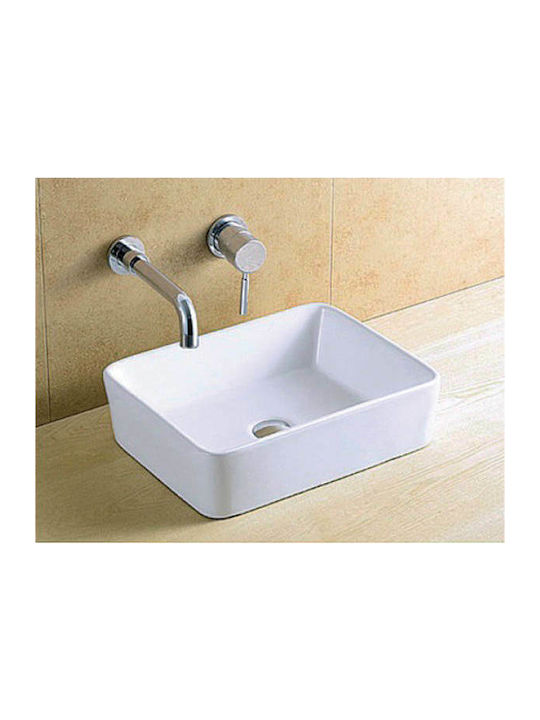KLP Plus Επικαθήμενος Νιπτήρας Πορσελάνης 60x41x12cm Λευκός