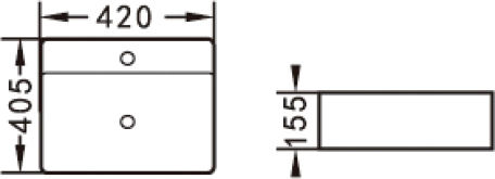 KLP 444912 An der Wand montiert Wandhängendes / Aufgesetztes Waschbecken Porzellan 42x40.5x15.5cm Weiß KLP 444912 An der Wand montiert Wandhängendes / Aufgesetztes Waschbecken Porzellan 42x40.5x15.5cm Weiß