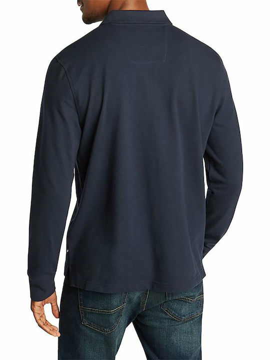 Nautica Men's Long Sleeve Blouse Polo Navy