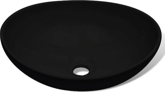 vidaXL Надеждна мивка Керамика 40x33x13.5см Черен