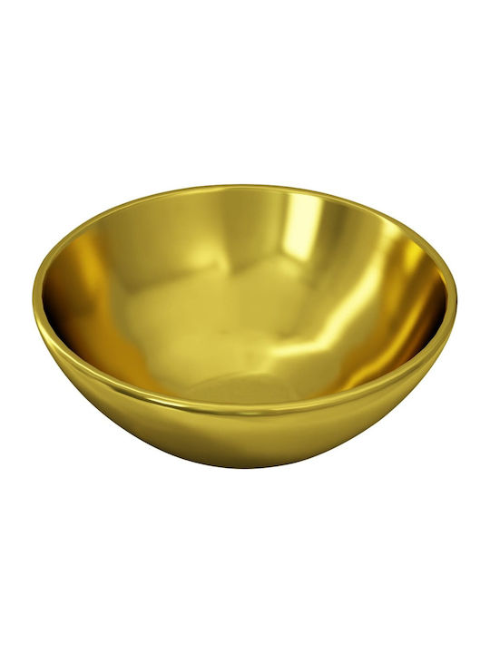 vidaXL Deasupra Blatului Chiuvetă Ceramică 32.5x32.5x14cm Auriu
